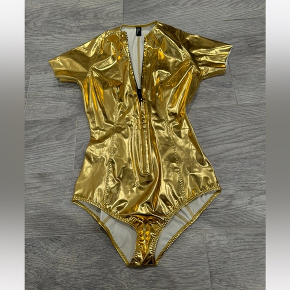 Lisa Marie Fernandez gold Farrah Maillot One-Piece Swimsuit - Picture 3 of 8